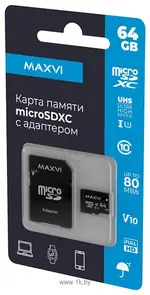 Maxvi microSDHC 64GB Class 10 UHS-I (1) MSD64GBC10V10