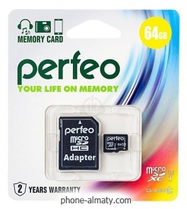 Perfeo microSDXC Class 10 UHS-I U1 64GB + SD adapter