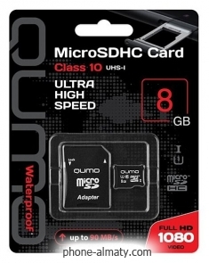 Qumo microSDHC class 10 UHS-I U1 8GB + SD adapter