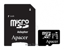 Apacer microSDXC Card Class 10 UHS-I U1 64GB + SD adapter