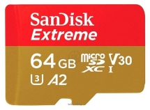 SanDisk Extreme microSDXC Class 10 UHS Class 3 V30 A2 160MB/s 64GB + SD adapter